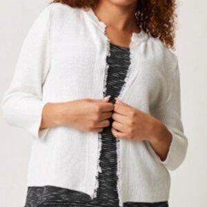 white open frayed  cardigan size medium Cotton Country by Parkhurst